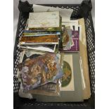 Tray of postcards