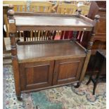 Antique oak buffet trolley - Approx W: 89cm x D: 42.5cm H: 107cm