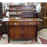 Fine & early Dutch marquetry cabinet with metamorphic plate rack - Height (with rack raised):