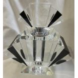 Elegant Art Deco style glass perfume bottle - H: 22cm