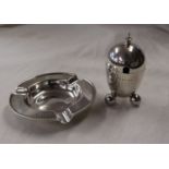 Silver ashtray & silver condiment pot - Approx 135g
