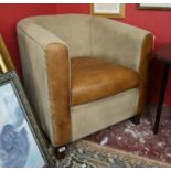 Brand new leather and canvas club chair - RRP £495