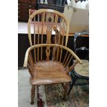 Oak & elm elbow chair