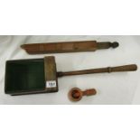 Wooden sliding whistle, church collection box & wooden cracker
