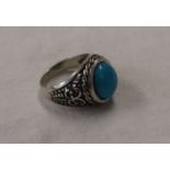 Silver turquoise ring