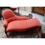 Victorian mahogany framed chaise longue