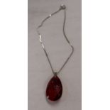 Silver stone set crystal necklace