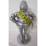 Large polished aluminium Michelin Man figure - H: 37.5cm