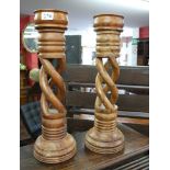 Pair of twisted candle sticks - Approx H: 53cm