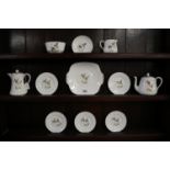 Collection of Crown Staffordshire - Pheasant pattern to include teapot & coffee pot