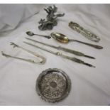 Collection of silver plate to include Rolex Bucherer teaspoon