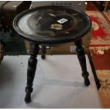 Ebony Oriental 3 legged table