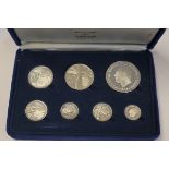 Boxed set of 7 Western Samoa 1974 sterling silver proof coins