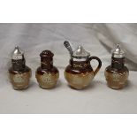 Royal Doulton silver mounted condiment set