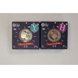 2 Royal Mint silver proof alphabet coins - Letters H and Y