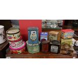 Collection of advertising tins