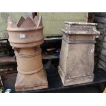 2 chimney pots