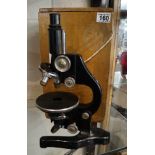 Cased Ernst Leitz Wetzlar microscope