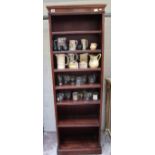 Tall mahogany bookcase - W: 61cm D: 29cm H: 183.5cm