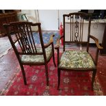 2 inlaid armchairs