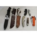Collection of good quality knives to include hunting knives