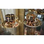 2 Royal Crown Derby coffee cans with saucers