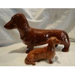 2 Beswick dachshunds