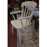 Slat back painted armchair