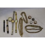Collection of costume jewellery to include watches