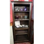 Oak bookcase - W: 64cm D: 33.5cm H: 155cm