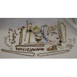 Collection of costume jewellery to include watch