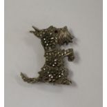 1930's silver marcasite Scottie dog brooch