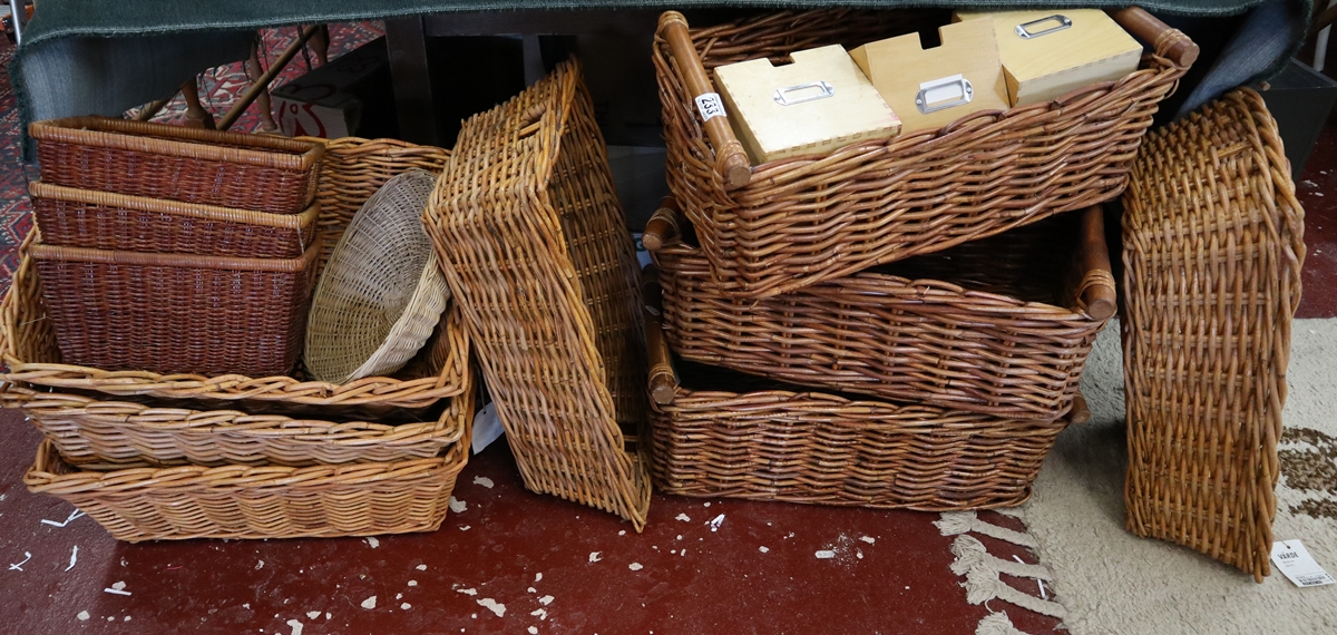 Large collection of wicker baskets etc