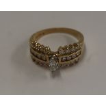 Unusual 18ct gold diamond set ring