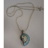 Silver shell pendant