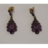 Pair of amethyst drop earrings