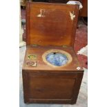 Original Victorian Thunderbox - Stokes water closet Birmingham complete with flush and blue &