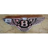 Reproduction chromed aluminium Bentley sign