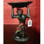 Bronze of Arabian man holding tray - H: 26.5cm