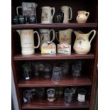 Collection of advertising whisky jugs & glassware