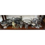 Shelf of metalware