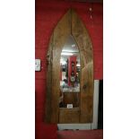 Arch framed rustic pine wall mirror