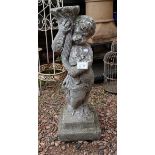 Stone statue of boy - H: 72.5cm