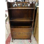 Oak bookcase with magazine rack