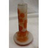 Orange glass vase marked Galle - H: 10cm