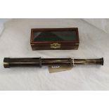 Reproduction boxed brass telescope