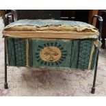 Mid century sewing box stool (believed to be by Heals) A/F