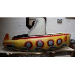 Vintage fairground yellow submarine - L: 165cm