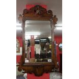 Georgian style mirror with candle shelf