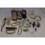 Collection of costume jewellery to include silver